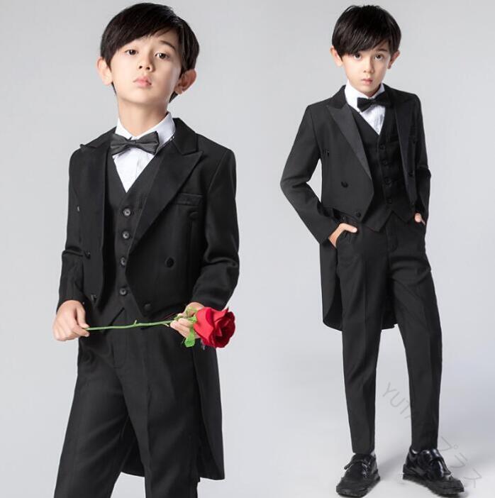 子供燕尾服 男の子 タキシード 子供スーツ フォーマルスーツセット 紳士服 ジャケット ズボン シャツ スーツ4点セット5点セット キッズ 男の子 礼服 ピアノ...