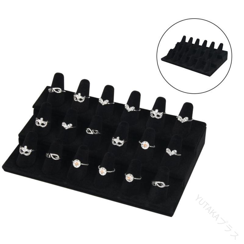 ラウンド木製ジュエリーショーケースリング表示トレイオーガナイザー アクセサリー収納用 高級感あるデ..