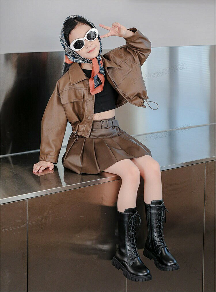 ダンスブーツ 女の子 ヒップホップ ダンスシューズ 子供 キッズ ジュニア 編み上げ ロングブーツ ミド..