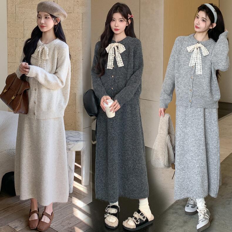 洋服 ロング 秋冬 韓国風 マタニティ 2点セット 上着 スカート 妊婦服 レディース マタニティウェア 授乳服 長袖 ニット服 あったか 大人 フォーマル 入学式 入園式 卒園式 セレモニー きれいめ おしゃれ 可愛い 無地 ゆったり 秋着 シンプル 高品質素材で快適な着心地を実現