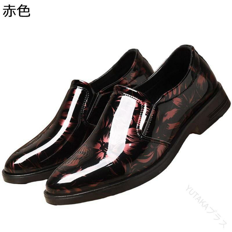 ビジネス シューズ ローファー メンズ レースアップ 紐靴 総柄 エナメル 素材 レッド ブルー 黒 126 おしゃれ お兄系 ホスト系 紳士 春夏秋冬用 フォーマル オフィス 通勤 通学 サラリーマン 向け シューズ