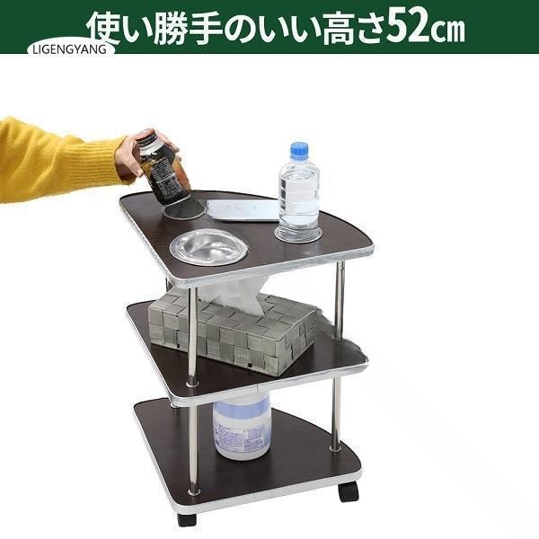 YUTAKAプラスの麻雀 サイドテーブル 1個セット 木製 安い 麻雀サイドテーブル 雀荘 机 灰皿 荷物置き 3段 麻雀用品 麻雀グッズ 卓 テーブル 喫煙所 吸 卓上 収納 コンパクト 軽量 丈夫 シンプル おしゃれ｜アングル3