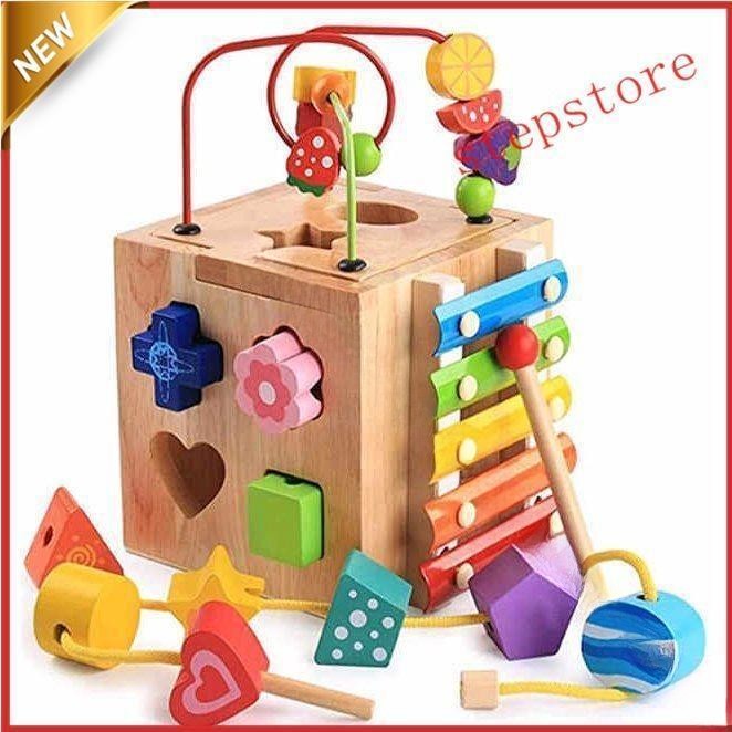 ルーピング ビーズコースター 5-in-1 センター 子供 知育玩具 セット ベビー 早期開発 男の子 女の子 誕生日 プレゼント 父の日 知育玩具 知育教材 木製玩具 知育おもちゃ 早期教育 知育グ
