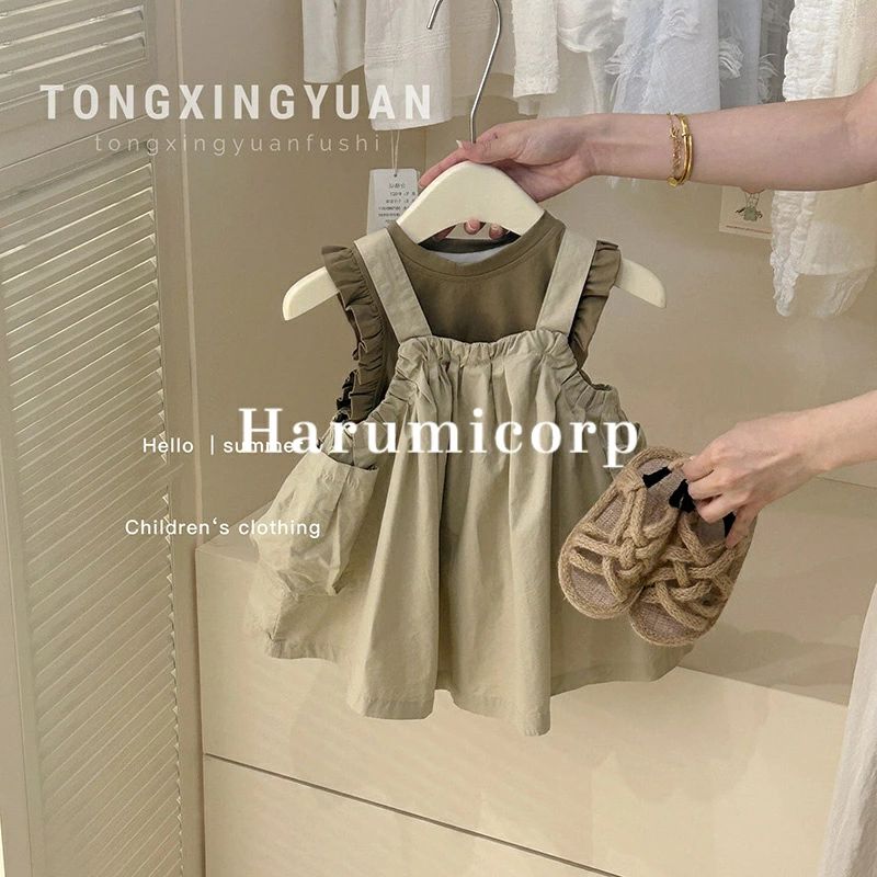 セットアップ キッズ 綿 ベビー服 女の子 tシャツ 半袖 サロペットスカート 子供服 上下セット 夏 新生児 赤ちゃん トップス おしゃれ 可愛い 入園 保育園 90cm 100cm 110 120 130cm 140cm誕生日 出産お祝い プレゼント お出かけ