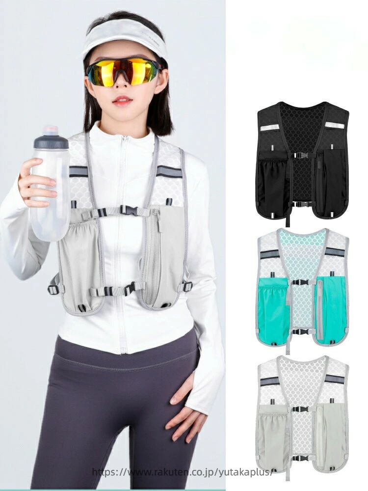Rakuten - 超軽量 ランニング ベスト 150g 1.5L 揺れない リュック ザック トレラン サイクリング 自転車 通勤 散歩 スポーツ ジョギング