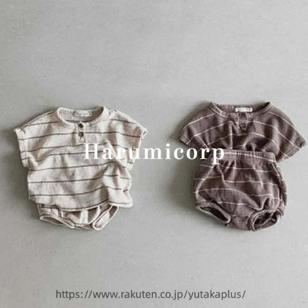 Rakuten - ベビー服 女の子 男の子 上下セット キッズ 子供服 tシャツ 半袖 ショートパンツ おしゃれ 可愛い セットアップ 赤ちゃん 新生児 ルームウェア 部屋着 春夏 パジャマ 誕生日 出産お祝い プレゼント 入園 入学 保育園 幼稚園 お出かけ 66 73 80 90 100cm