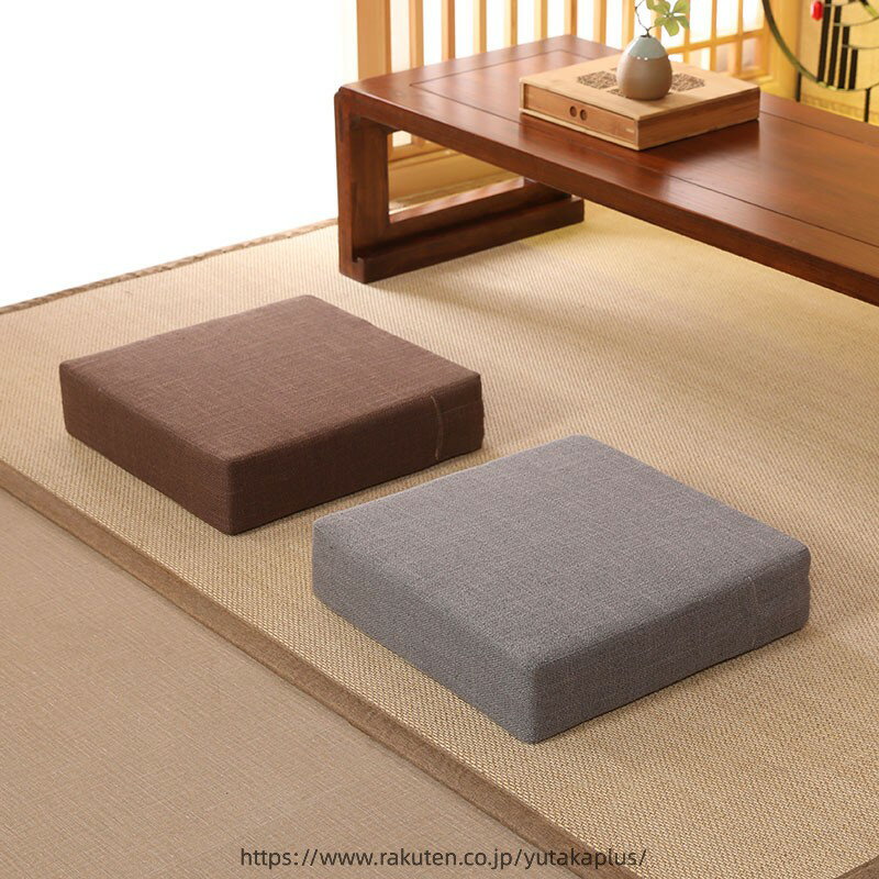 Rakuten - 硬め 低反発40x40 北欧厚手 座布団 四角おしゃれ 和室座蒲団 分厚い スツール クッション あぐら 瞑想座禅 腰痛体圧分散 姿勢矯正