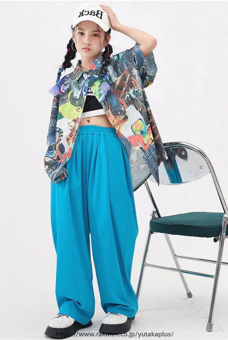 【原産国／製造国: 中国】 .キッズ向け柄シャツと半袖シャツ、ワイドパンツ、ゆったりゆるパンツのセットアップ。カーキと水色の韓国k-pop風ダンス衣装で、ヒップホップ、HIPHOP、ジャズ、ジャズダンス、チアダンス、応援団、演出服、発表会、練習着に最適。110cmから180cmまで対応し、カッコイイデザインが特徴。ダンス、衣装、セットアップ、子供服、韓国ファッション、ゆるパンツ、ダンスウェア、ステージ衣装、ガールズダンス、キッズファッション、トレンド、リラックスシルエット、ヒップホップ衣装、ジャズダンス衣装、チアリーディング、応援団服、演出衣装、練習用衣装、発表会衣装、子供ダンス服、人気、ランキング、セール対応。。 指定された配送時間は承っておりません。【タカミストア】
