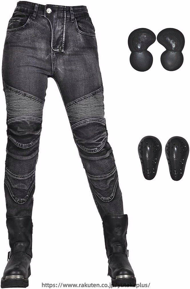 バイク用パンツ レディース ライディングパンツ プロテクター付き ライダースパン...
