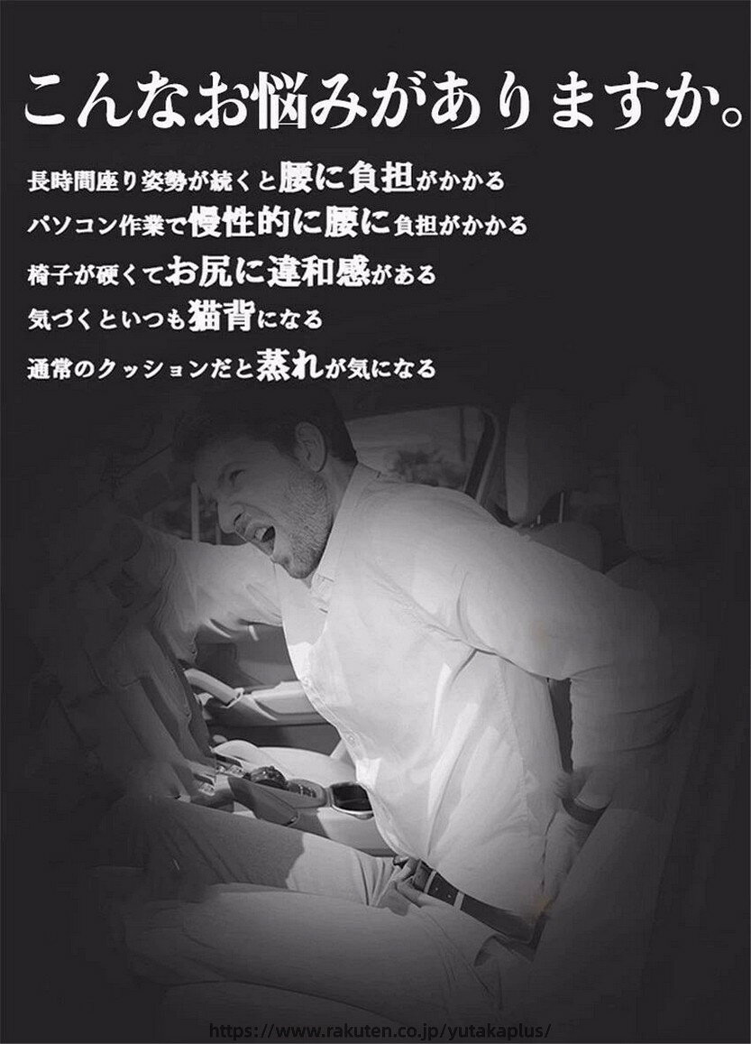 YUTAKAプラスのクッション 椅子 座布団 腰の負担を大幅に軽減 人間工学設計 低反発クッション チェアクッション 健康 猫背 正しい姿勢に導ぐ 骨盤サポート 体圧分散 車 オフィス デスクワーク 誕生日 プレゼント ヘルスケア座布団｜アングル2