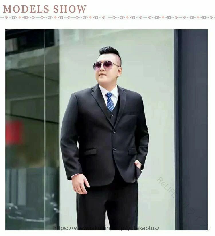 YUTAKAプラスの大きいサイズ フォーマル スーツ 2点セット ネイビー ブラック メンズスーツ オールシーズン 細身 セットアップ スーツジャケット パンツ スラックス 黒 紺 ビジネス ウォッシャブル 上下セット メンズ｜アングル3