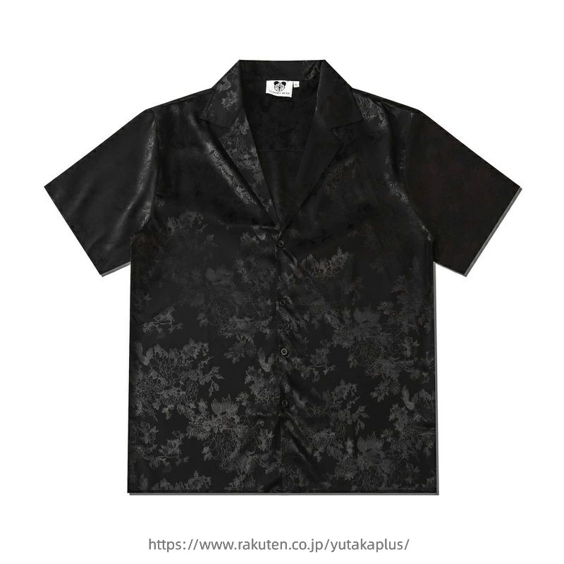 半袖シャツ メンズ レディース アロハシャツ 花柄シャツ 和柄シャツ 和風 シャツ カジュアルシャツ 夏服 旅行 リゾート 20代 30代 40代 おしゃれ 男女兼用 黒 ブラック 楽天海外通販