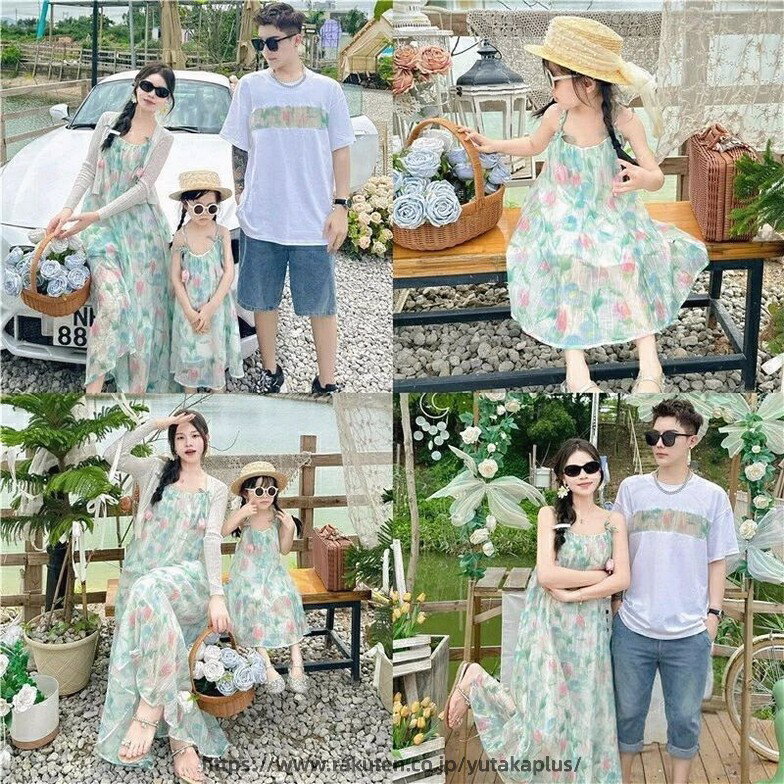 Rakuten - 親子 ペアルック tシャツ 夏 ワンピース 姫系 キャミワンピ トラベル 花形 ペア 夏服 親子コーデ 赤ちゃん 親子ペアルック ペアtシャツ 半袖 コーデ 家族 お揃い tシャツ ブランド 大人 子供 3人 プレゼント 男の子 可愛い 女の子 キッズ 運動会 家族写真
