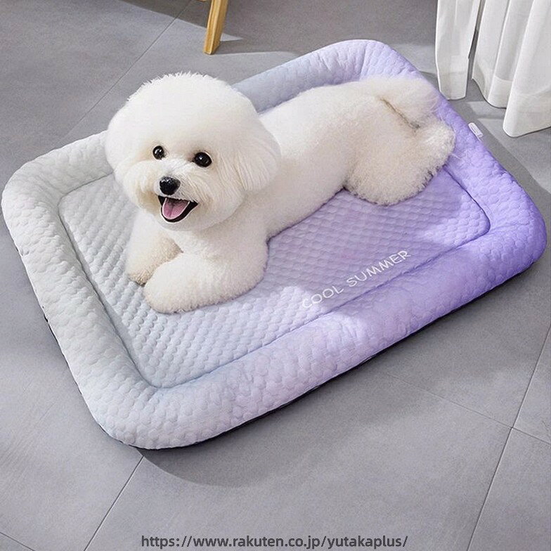 YUTAKAプラスのペットベッド 夏用 犬用 洗える 犬 猫 洗える ベッド ペット マット 45/55/65CM 12.5KGまで対応 滑り止め ひんやりマット ペット 接触冷感素材 猫 子犬 小型犬 中型犬に適用 犬用クッション 夏用 速乾 ペットベッド クッション 暑さ対策 ペット用品 犬猫兼用｜アングル3