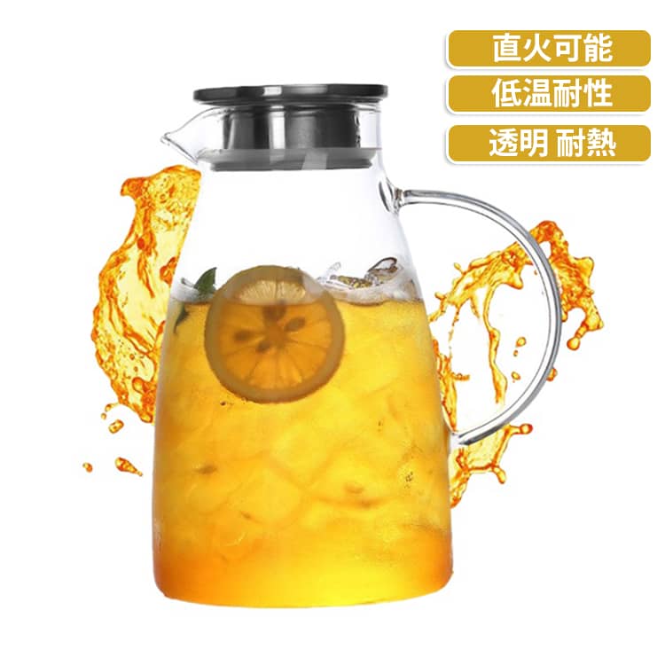 直火電気ケトル対応 1500ml ティーポット 2000ml ガラスピッチャー アイスティー ...
