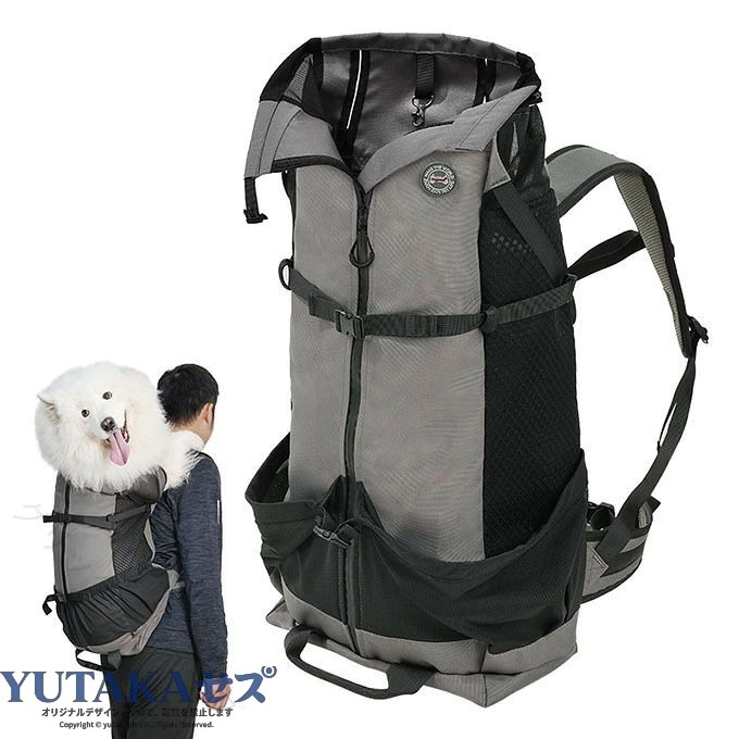 犬用キャリーバッグ グレー 多機能 リュックキャリー メッシュ通気 軽量 収納便利 屋外散歩 旅行 通院 中型犬 大型犬 ペットバッグ 無地 快適 安全 おしゃれ 使いやすい 抱っこ感覚 どこ