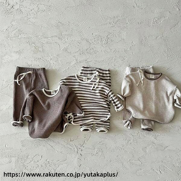 Rakuten - セットアップ キッズ 長袖 ベビー服 女の子 男の子 トップス ロングパンツ 子供服 ルームウェア 上下セット 新生児 赤ちゃん 部屋着 パジャマ 子ども服 おしゃれ 可愛い 誕生日 出産お祝い プレゼント 初節句 保育園 73 80 90 100 110 120cm 春夏秋冬