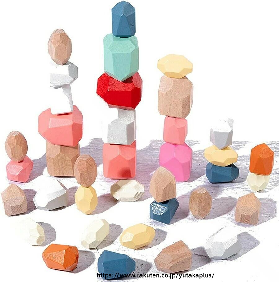 知育玩具 木製パズル バランスゲーム 積み木 36PCS 豪華セット 立体パズル カラフル 色認識 ブロック遊び 脳トレ バランスおもちゃ 指先訓練 集中力 木のおもちゃ 男の子 女の子 クリスマスプレゼント