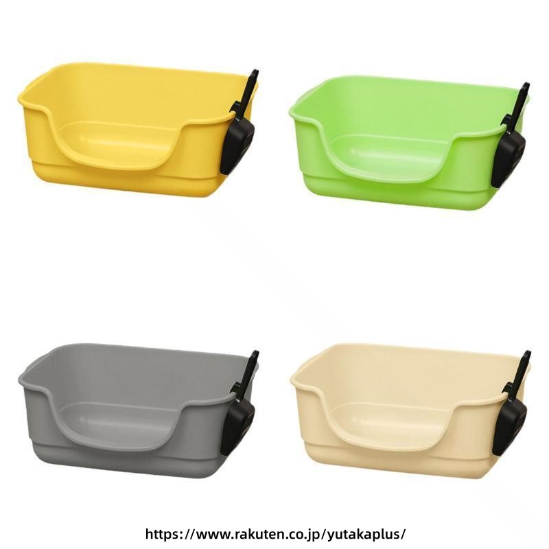 Rakuten - 猫砂 トイレトレーニング 子猫用 快適トイレ 屋内用 特大サイズ 前下がり設計 低入口 飛び散り防止 掃除簡単 防臭 安心素材 猫砂ボックス 猫用品 ペット用品 ペットトイレ