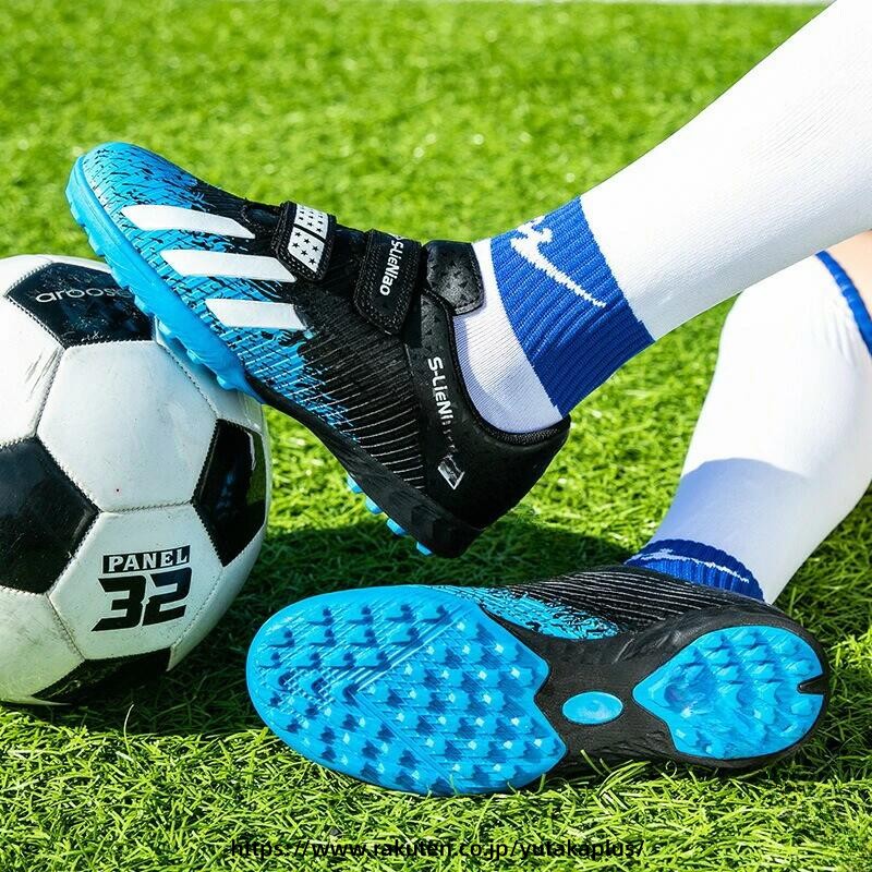 キッズ サッカー シューズ ジュニア フットサル シューズ 子供用 トレーニング シューズ マジックテープ 滑り止め スパイク ジュニア サッカー用品 キッズ スポーツ シューズ 男の子 女の子 兼用 ファッション サッカー シューズ