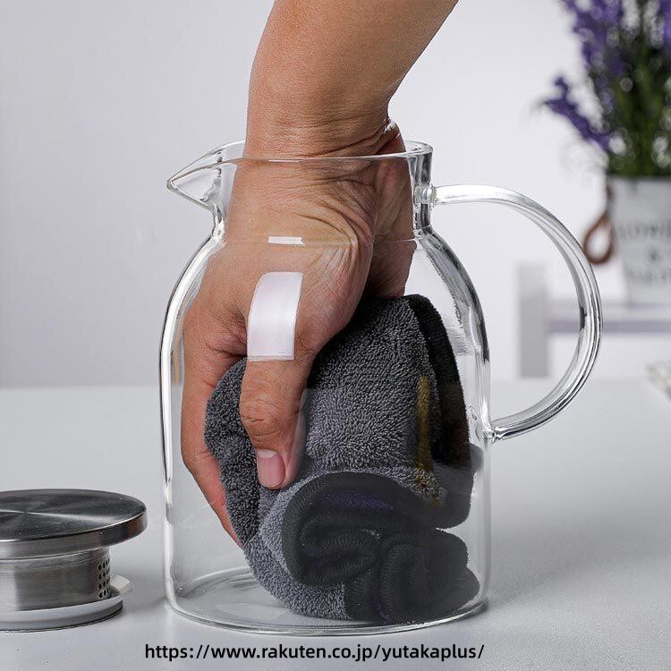 耐熱 ガラスピッチャー 1200ml 1800ml 2000ml 直火 直火電気ケトル対応 ガラスポット ガラスケトル ティーポット 耐熱ガラス 大容量 ホウケイ酸ガラス ステンレス 茶こし 一体型 蓋 洗いやすい 冷水筒 冷水ポット 麦茶入れ 水だし 紅茶ポット キッチン 用 便利アイテム