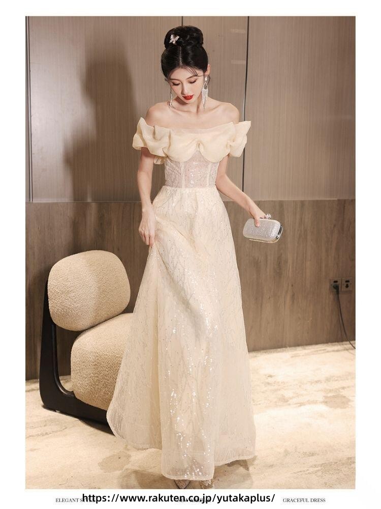 ウェディング ドレス 花嫁 シャンパン カラー ワンピース XS サイズ 3XL サイズ 大きい サイズ 高級感 大人 可愛い 体型 カバー オシャレ カジュアル 披露宴 結婚式 二次会 用 前撮り 後撮り ビーチ フォト 海外 挙式 演奏会 用 ピアノ 発表会 3