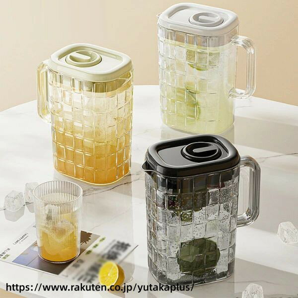 Pitchers - 冷水筒 2リットル 水差し 2L 春 夏 秋 冬 麦茶ポット ドリンクボトル お茶ボトル 耐冷 大容量 洗いやすい おしゃれ 冷蔵庫 ビール樽飲料ディスペンサー キャンプ ピクニック バーベキュー 麦茶ポット ドリンクボトル お茶ボトル ブラック ページュ ホワイト