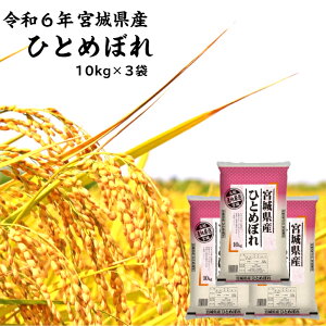 令和6年産 ひとめぼれ 10kg 3袋 宮城県産 送料無料 白米 自社精米 宮城のお米