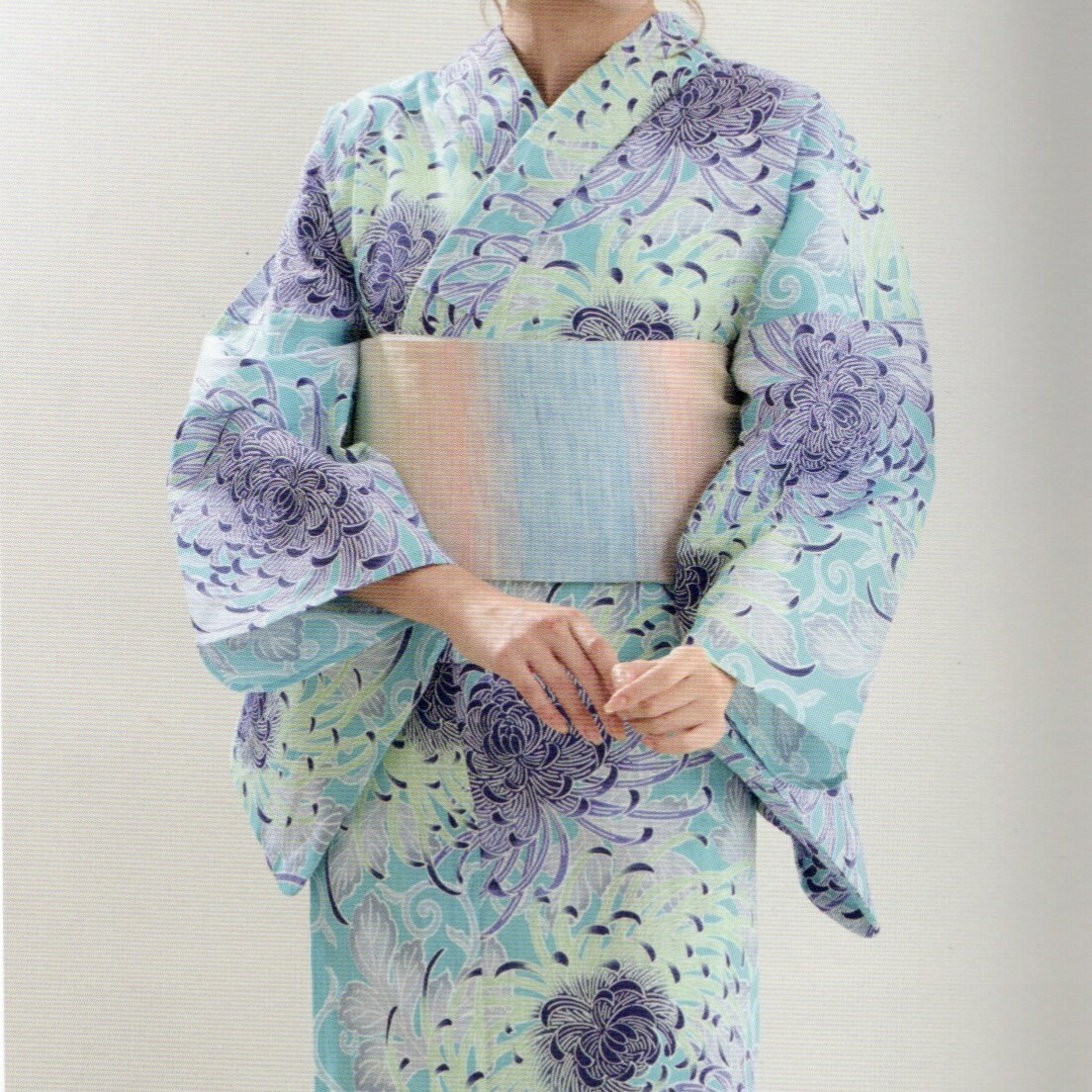 浴衣 源氏物語 カタログ柄 送料無料ゆかた 国産浴衣 本染 生地 反物 未仕立て麻30% 綿70%まつり 夏祭り 花火大会 イベント