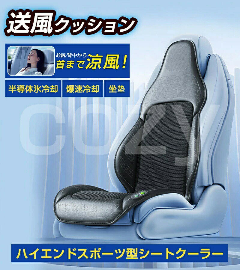 シートクーラー クールシート 車 シートカバー カーシート 後付け 送風クッション カーシートカバー 12V 車 シートファン エアーシート 16個ファン 背中ひんやり 3段調節 強力送風ファン 運転席＋助手席 マッサージ 自動停止 蒸れ防止 シガー