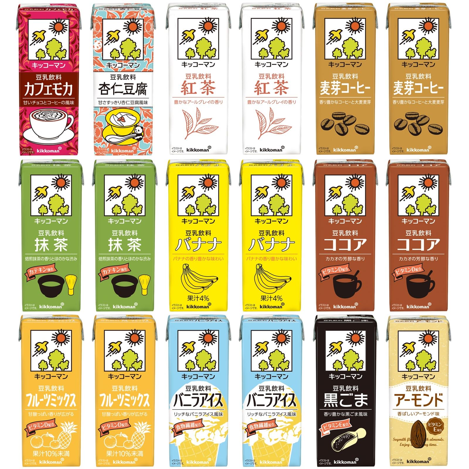 樂天商城 - キッコーマン 豆乳アソートセット 200ml×18本