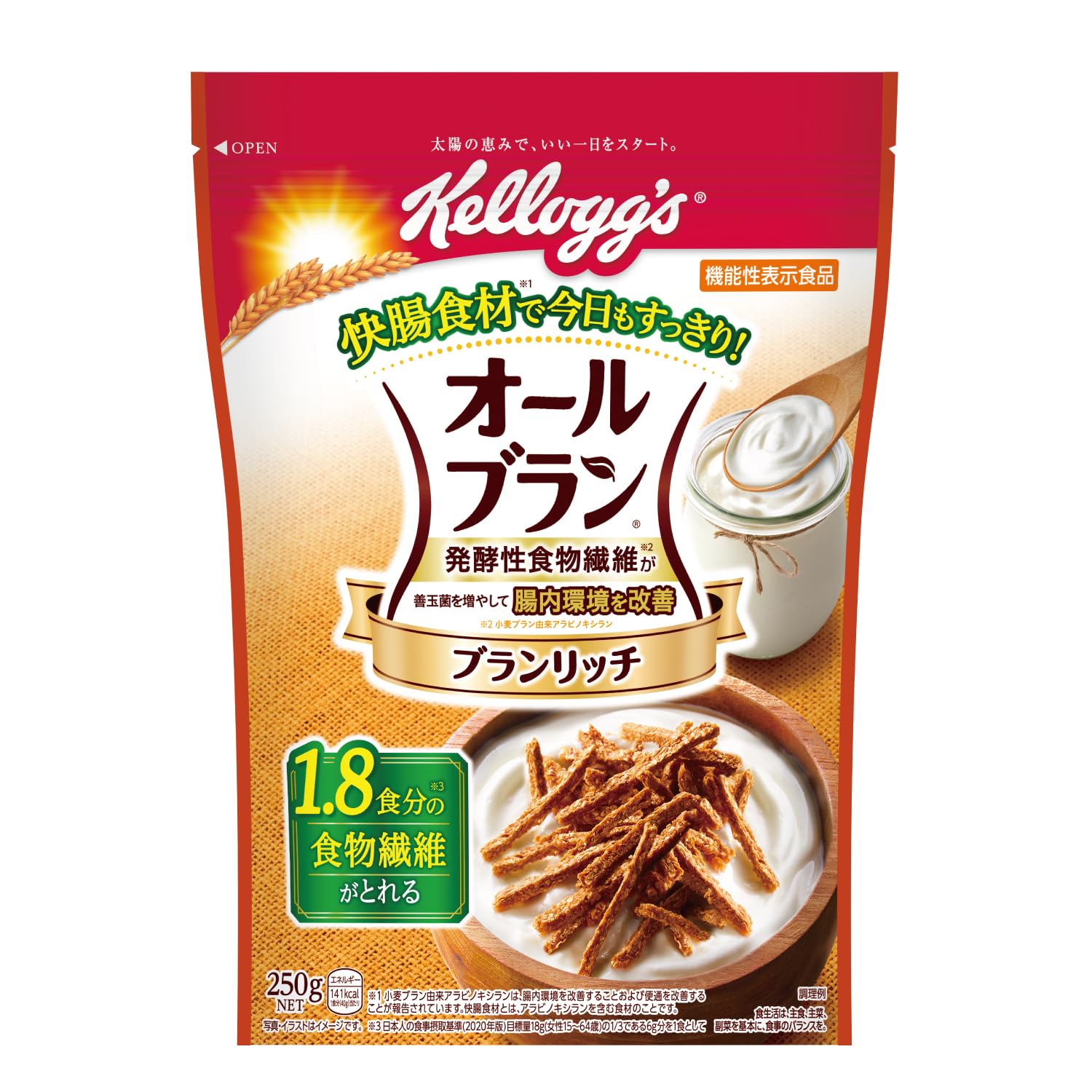 樂天商城 - ケロッグ オールブラン ブランリッチ 250g ×6袋 小麦ふすま シリアル 腸活 発酵性 食物繊維