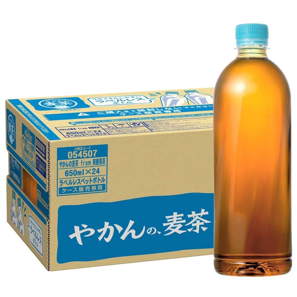 樂天商城 - コカ・コーラ やかんの麦茶 from 爽健美茶 ラベルレス 650mlPET×24本