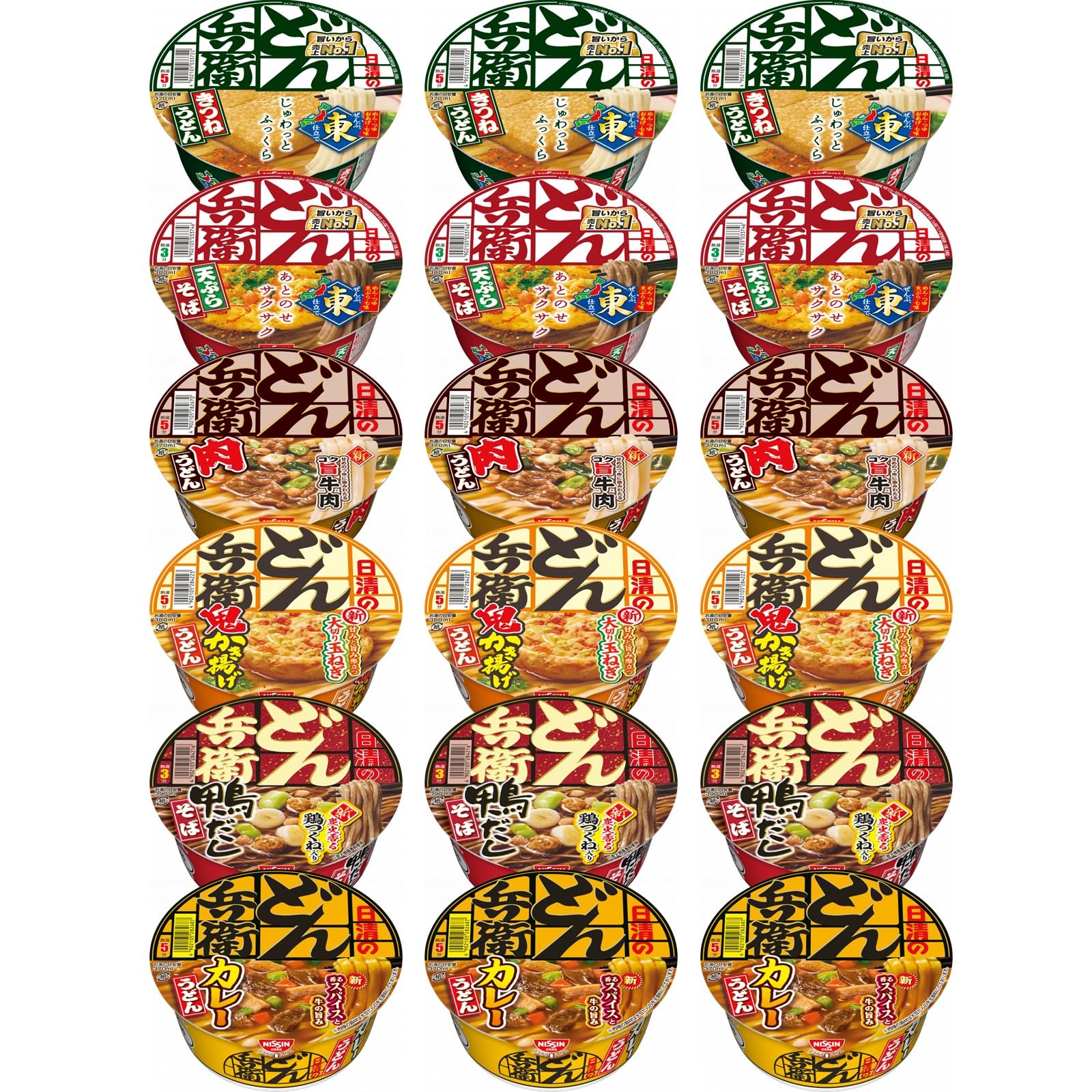 樂天商城 - どん兵衛シリーズ 6種×各3食 計18個 レギュラーサイズ 日清食品 カップ麺 詰め合わせアソート 箱買い