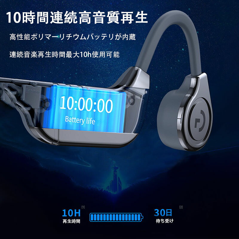 【PDF日本語説明書あり】骨伝導 イヤホン bluetooth ヘッドホン ノイズキャンセリ...