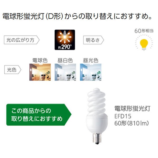 Panasonic LED電球 E17口金（T形タイプ） 60形相当（810ml） 昼光色相当 6.2W　LDT...