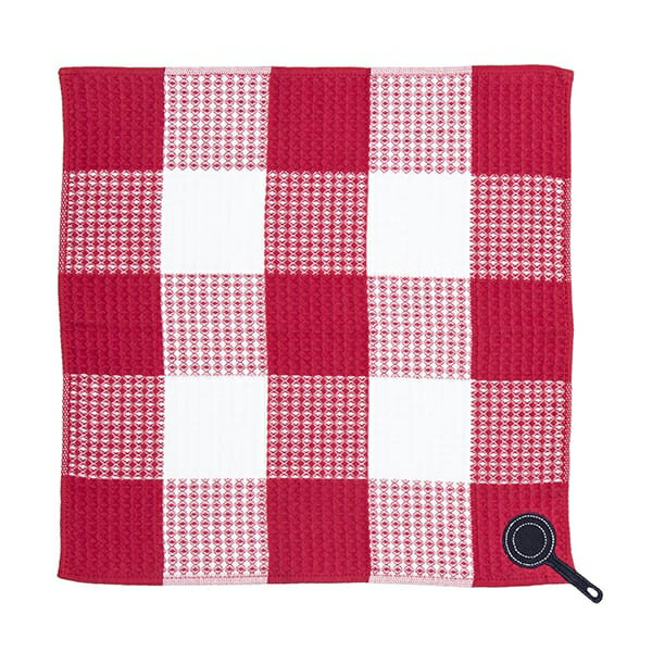 【栗原はるみ ふきん ギフト包装可】アップリケワッフルふきん レッド / 栗原 はるみ ふきん 布巾 食器拭き 台拭き キッチン 抗菌 防臭 Ag 新生活 内祝...