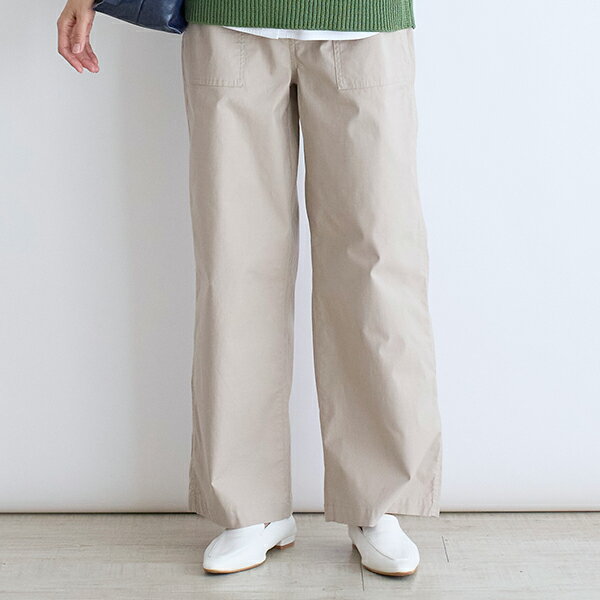 【栗原はるみ ウエア ギフト包装可】 ストレッチベイカーパンツ/ 栗原 はるみ セミワイド パンツ ストレート ベイカーパンツ レディース カジュアル ベージュ カーキ チャコール ボトムス ウエストゴム ゆったり 楽ちん ストレッチ ゆとりの空間