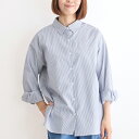 【ポイント5倍 11日(木)1:59まで】【栗原はるみ】 ストライプシャツ/ 栗原 はるみ レディース 大人 シャツ 羽織 ネイビー ブルー 紺 青 ストライプ 紫外線対策 冷房対策 しわになりにくい お手入れ簡単 きれいめ 爽やか ゆとりの空間