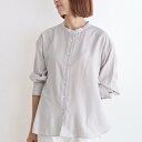 【ポイント5倍 11日(木)1:59まで】【栗原はるみ】 シアーシャツ / 栗原 はるみ シャツ レディース 女性 大人 きれいめ 上品 ネイビー ライトグレー 紺 長袖 トップス シアー 透け感 体型カバー オフィス お出かけ 冷房対策 ゆとりの空間