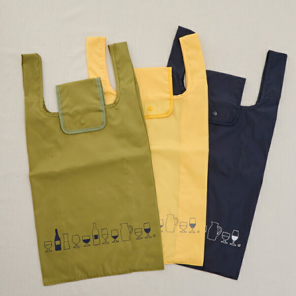 【栗原はるみ/ファッション雑貨/ギフト包装可】 折りたたみショッピングバッグ / 栗原 はるみ バッグ 栗原はるみバッグ 買い物バッグ エコバッグ マルシェバッグ 折りたたみ たためる イエロー グリーン ネイビー 黄色 緑 紺 コンパクト ゆとりの空間のサムネイル