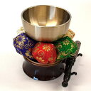 【ランキング1位獲得】リン4点セット 新五色花豪華で上品な五色花のお鈴(リン)のセット! 仏具 仏壇 御鈴 鈴棒 鈴台