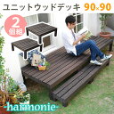 \300円OFFクーポン進呈/【ランキング1位】エクステリア・ガーデンファニチャー ウッドデッキ ユニット ウッドデッキ 90×90 2個組 SDKIT9090...