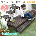 \300円OFFクーポン進呈/【ランキング1位】エクステリア・ガーデンファニチャー ウッドデッキ ユニット ウッドデッキ 90×90 3個組 SDKIT9090...