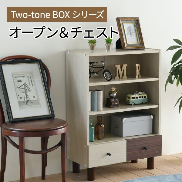 【ランキング獲得】 Two-toneBOXseries オープン チェスト 収納家具 本棚 ラック カラーボックス オープンラックFMB-0002 チェスト オープンラック 幅60 奥行30 木製 おしゃれ リビング 収納 サイドボード リビングボード 組み合わせ家具 引き出し 本棚 衣類収納