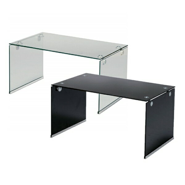 \本日300円クーポン進呈/テーブル センターテーブル ローテーブル ガラステーブルS 幅76PT-28 スタイリッシュ クール 強化ガラス ブラック クリア