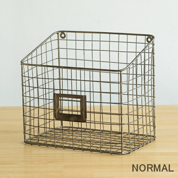 ienowa サイクルワイヤーバスケット ノーマル 生活雑貨 収納用品 かご バスケット201200657 アンティーク調 レトロ感 スッキリ 直線的