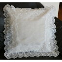 \スーパーSALE限定特価/クッション・座布団 クッションカバー レースクッションカバー 45cm×45cm オーガンジーレース縁 395-45 レース 刺繍 ...