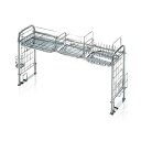 \スーパーSALE限定特価/キッチン整理用品 水切りラック キチンとキッチンシンク収納ラックM5-MGKSG2571 ステンレス 水切り ラック バスケット シンク トレー まな板立て(3)