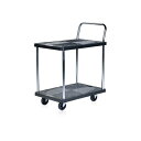 【ランキング獲得】 静かな樹脂台車 2段 150kg DIY・工具 物流・運搬器具 台車M5-MGKBO0011 荷台 カート 大型車輪 静音仕様 軽い力 組立...